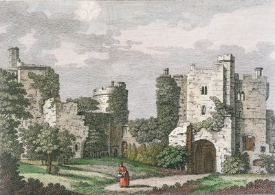 Innensicht und Tor von Bodiam Castle, Sussex, 27. Mai 1785 von English School